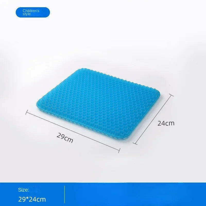 Double-Thick Gel Seat Cushion – Honeycomb Cooling Pressure Relief Pad for Office Chair, Car Seat & Wheelchair (Breathable, Non-Slip, Washable)