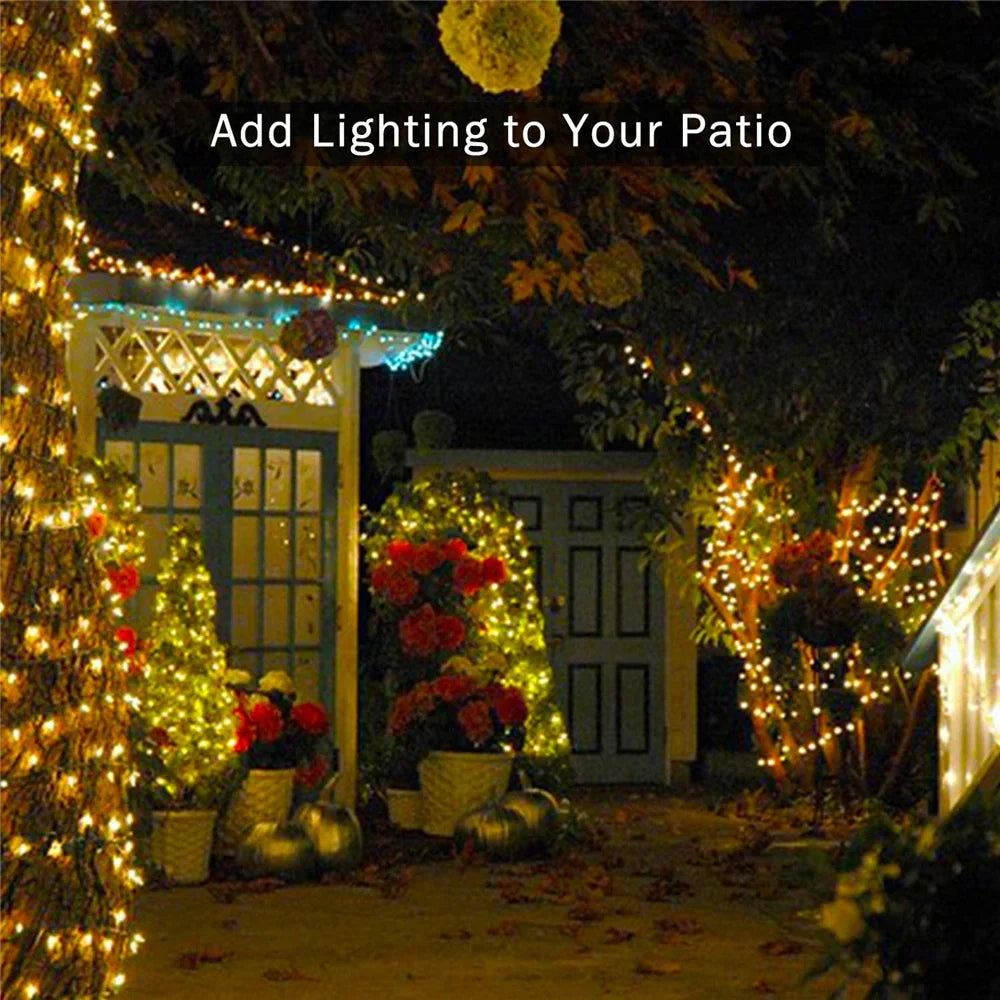 LED Fairy String Lights 8-Mode Waterproof - Multi-Color & Warm White, 5m/10m/20m/30m/50m/100m (16/33/66/98/164/328 ft), 40–600 LEDs, AC Plug