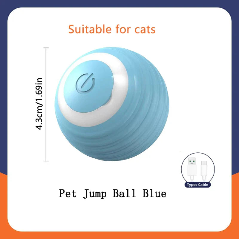 Interactive Rechargeable Pet Ball Toy USB — Automatic Moving Bouncing Ball for Puppies & Kittens, 5.2 cm (2.05 in)