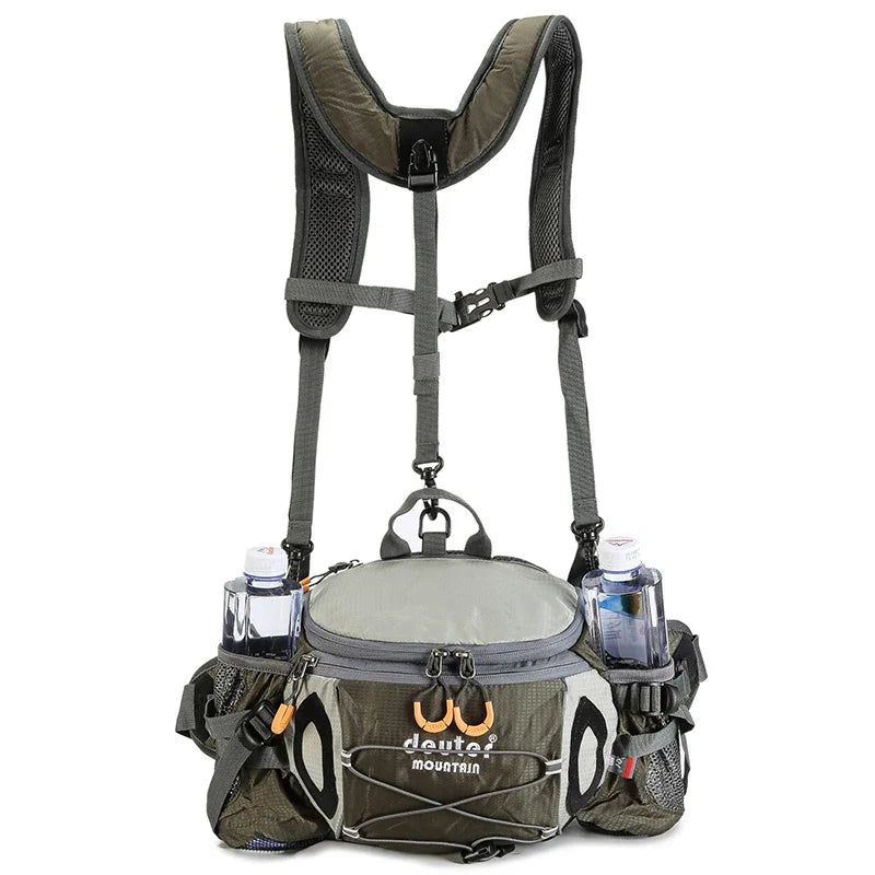 Convertible Waist Bag to Shoulder Backpack 8L - Cycling Hiking Running Camping Water Bottle Fanny Pack for Men
