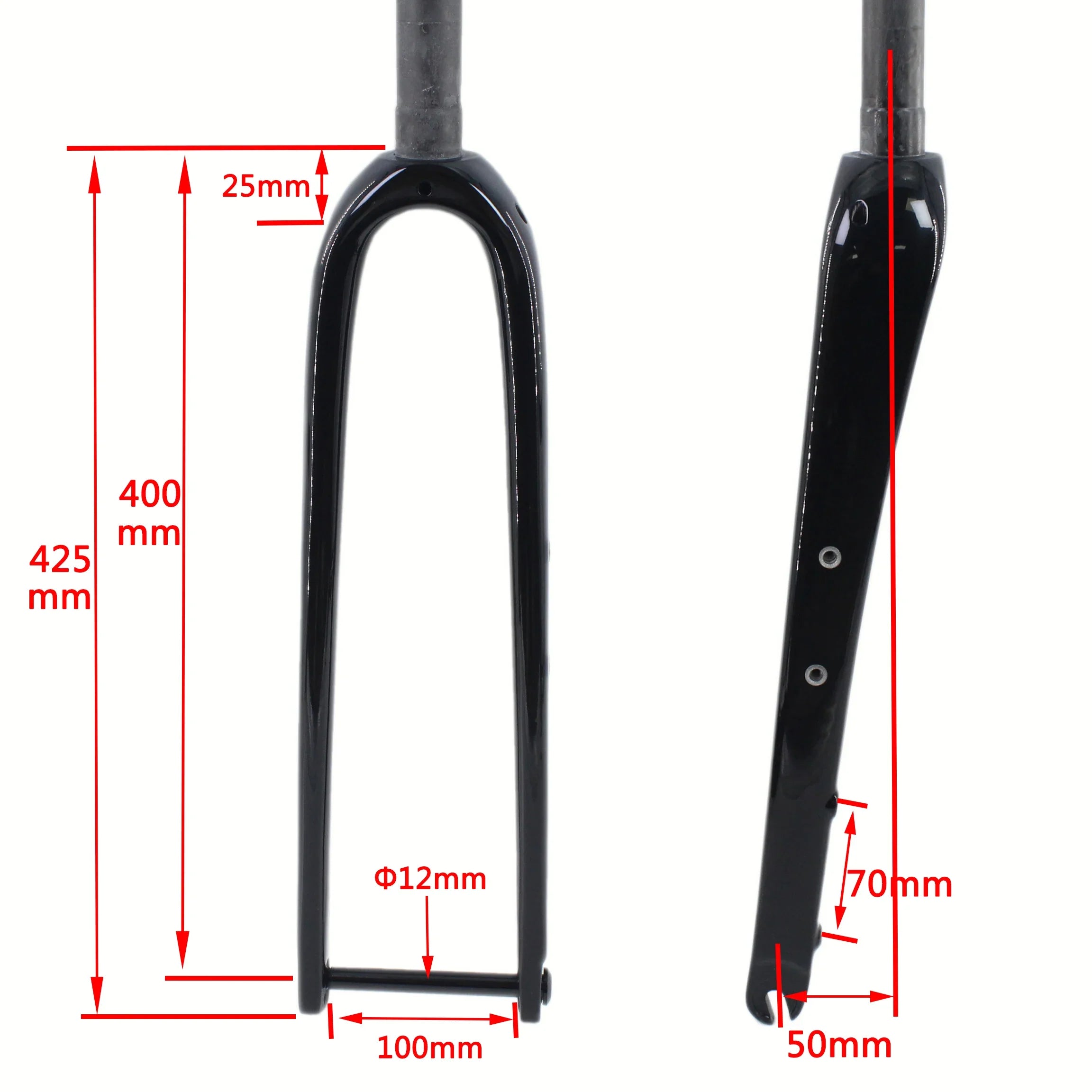 700C Full Carbon Gravel & Cyclocross Road Bike Fork — Flat Mount Disc Brake, Rack/Fender Mount, Tapered or Straight Steerer