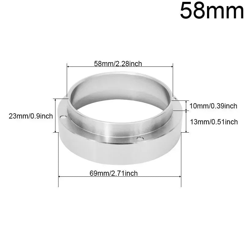 51/53/58mm (2.01/2.09/2.28 in) Aluminum Espresso Dosing Ring for Portafilter - Barista Tamper Accessory