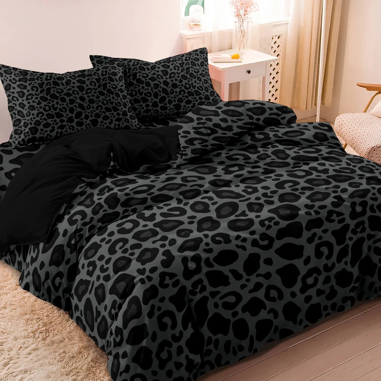 3-Piece Printed Polyester Bedding Set – 200TC Duvet Cover with Pillowcases (Twin to Super King)