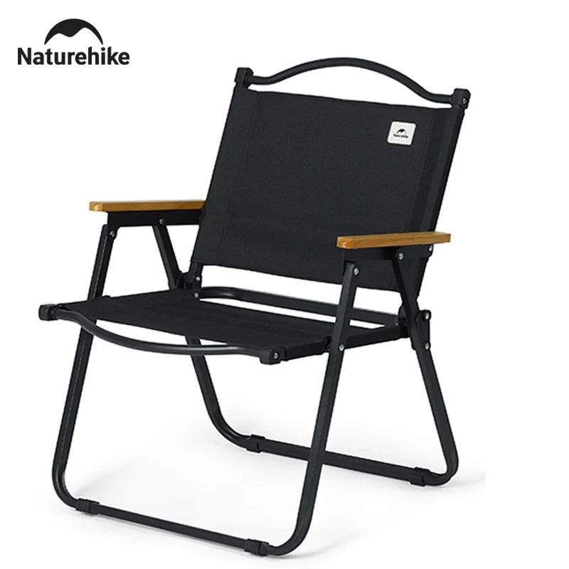 Portable Folding Kermit Camping Chair 45 x 54 x 67 cm (17.7 x 21.3 x 26.4 in) - Heavy-Duty Wood & Steel Travel Chair for Picnic, Fishing, Outdoor