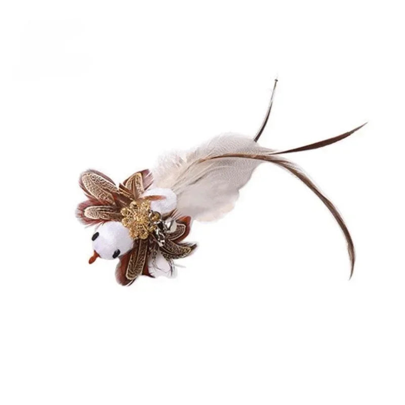 Interactive Cat Feather Toy Refill Kit – Feather Birds, Faux Worm & Foam Ball with Bell for Kittens