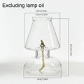Hand-Blown Clear Glass Oil Lamp Lantern – Windproof Candle Holder for Home, Wedding & Patio