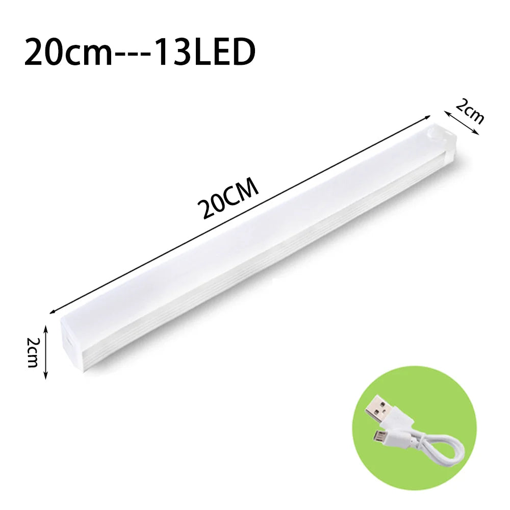 LED Motion Sensor Night Light 19.7 in (50 cm) – USB-C Rechargeable Wireless Cabinet, Wardrobe & Staircase Backlight