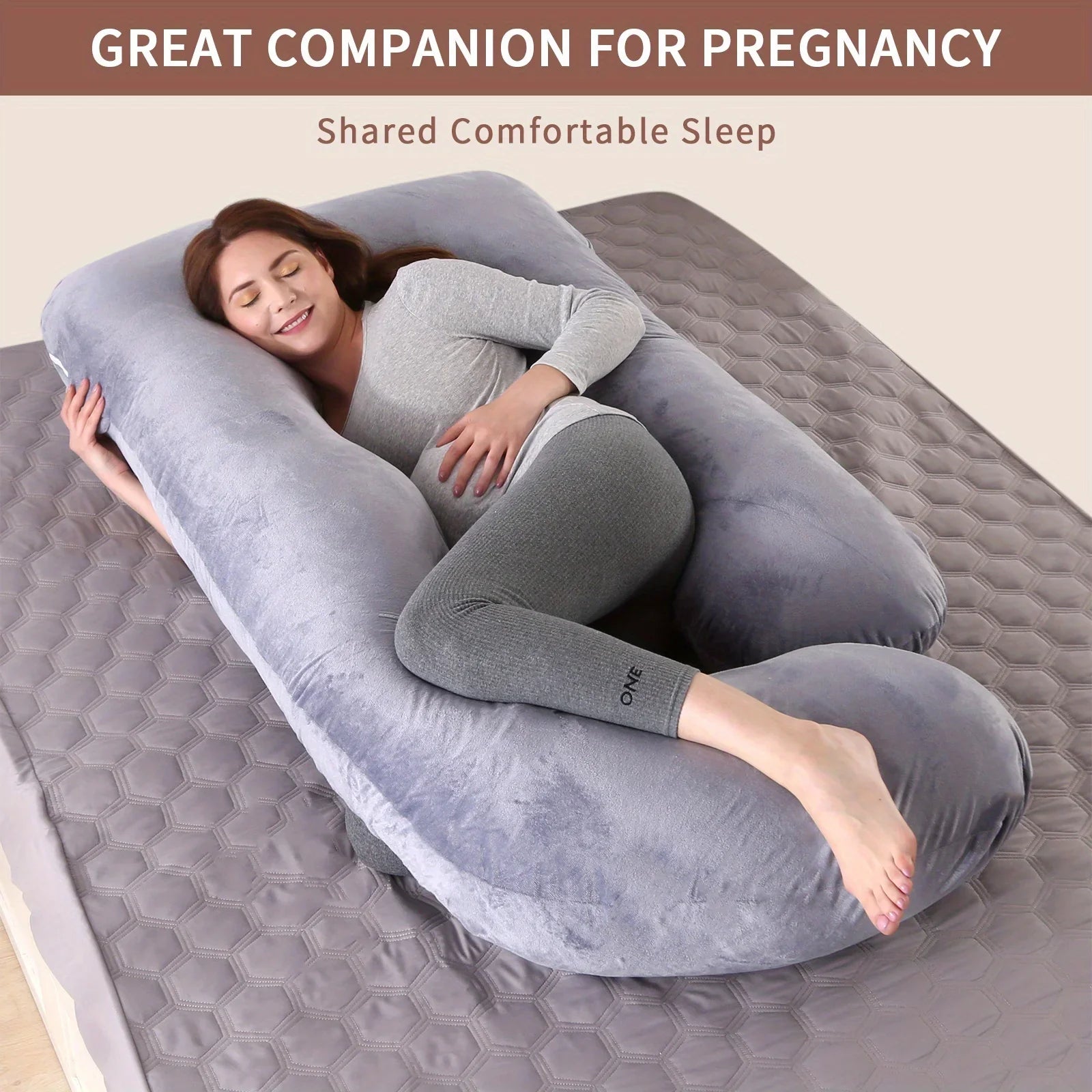 Detachable G-Shaped Maternity Pillow 36 x 28 x 14 cm (14.2 x 11.0 x 5.5 in) Crystal Velvet Pregnancy Support Cushion for Side Sleeping