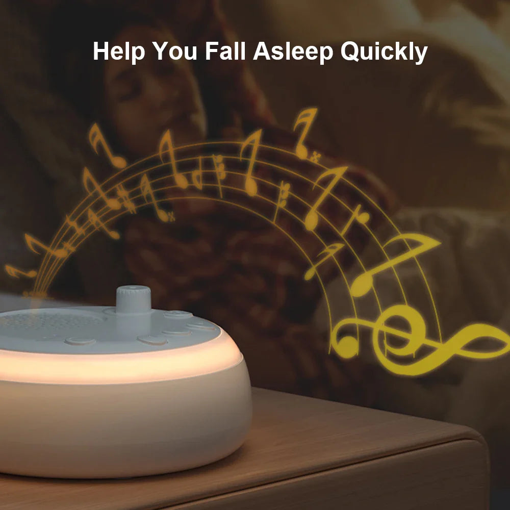White Noise Machine for Baby — Mini Sleep Sound Machine with Night Light, 16 Soothing Sounds, 15/30/60min Timer, USB-C Rechargeable