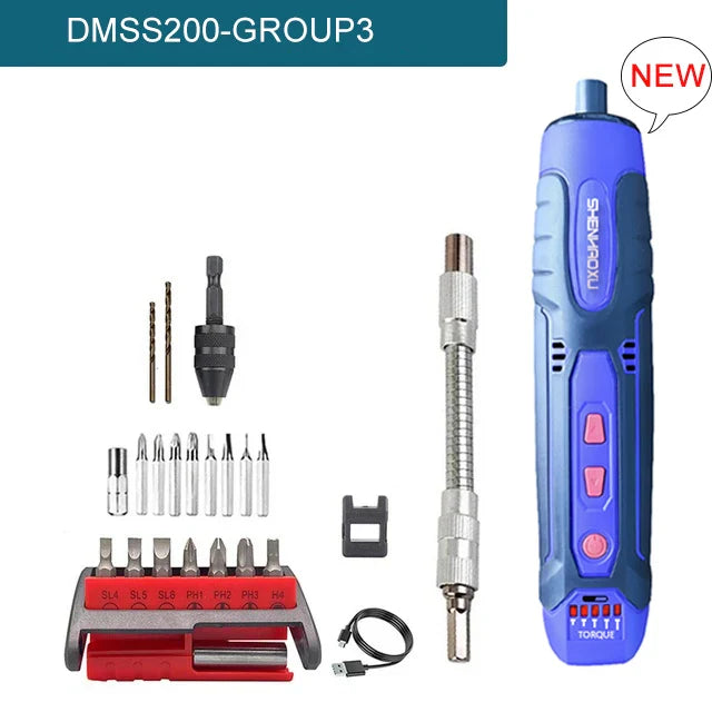 Mini Cordless Electric Screwdriver 3.6V Rechargeable 1300mAh USB-C, Precision Screwdriver with LED & Torque Control, 1/4" (6.35mm) Chuck