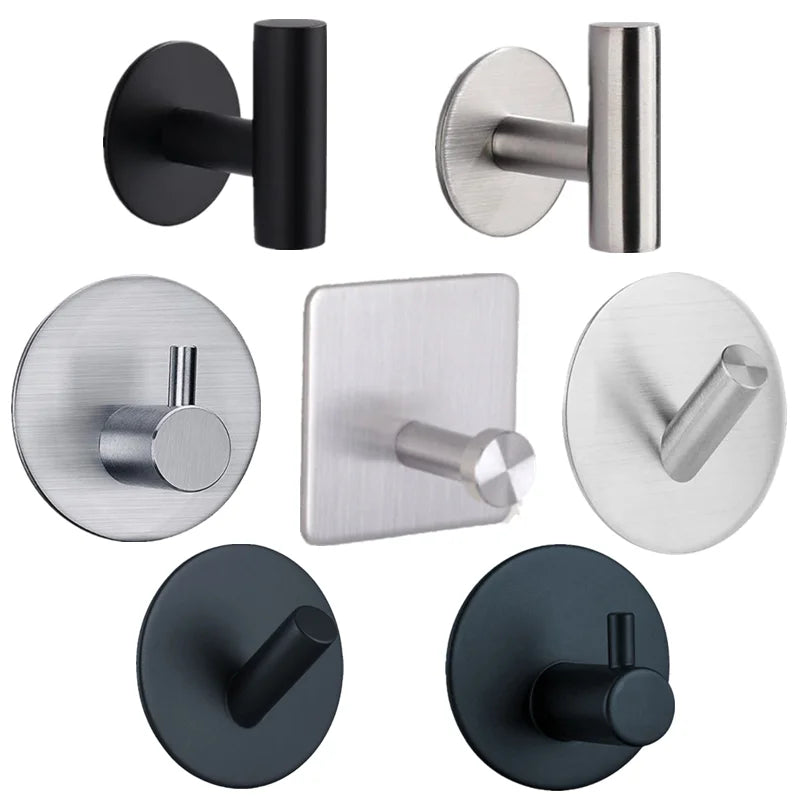 Stainless Steel Bathroom Hardware Set - Towel Rack, Toilet Paper Holder & Hook (Polished Silver)