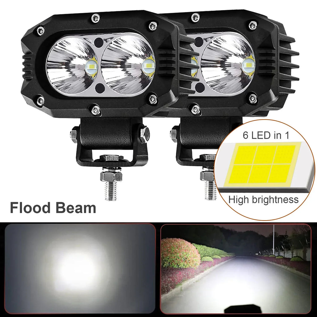 4 in (100 mm) LED Pod Light - Combo Spot + Flood Beam 9-30V Driving Work Fog Light for Car Motorcycle ATV UTV SUV Off-Road 4x4 Boat Truck