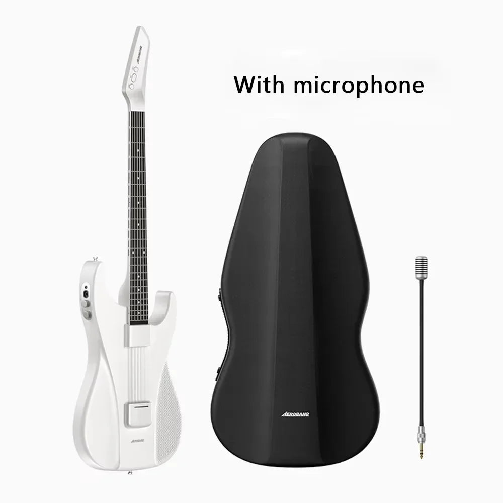 Portable Smart Hybrid Guitar — Pain-Free Silicone Strings, 9 Tone Modes, Built-In Speaker & Mic