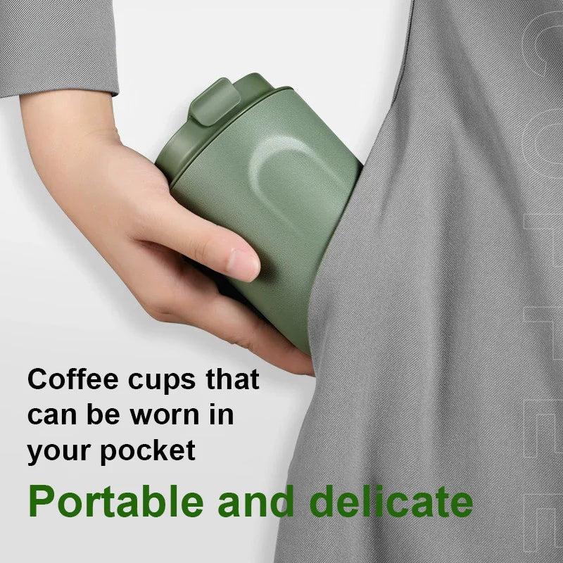 Mini 220ml (7.4 fl oz) Insulated Stainless Steel Travel Mug, Vacuum Coffee Tumbler, Portable Thermos