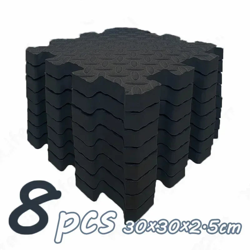 8-Piece 12 x 12 in (30 x 30 cm) 2.5 cm Thick Non-Slip Foam Baby Play Mat — Puzzle Floor Tiles for Crawling, Soundproof & Eco-Friendly