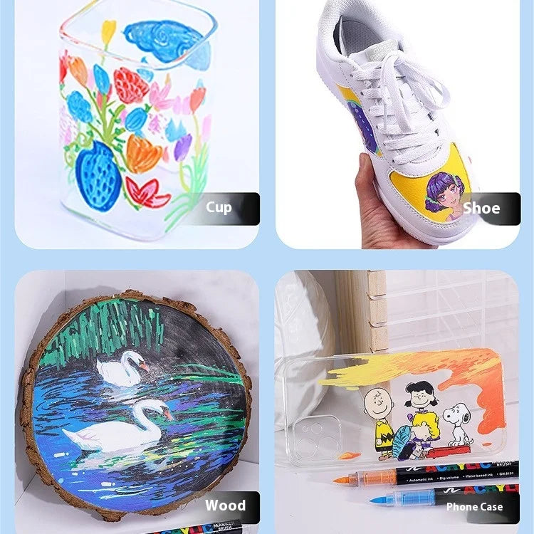 Acrylic Paint Pens Set - Multi-Tip Brush & Marker for Rock Painting, Stone & Ceramic Art (12 to 240 Colors)