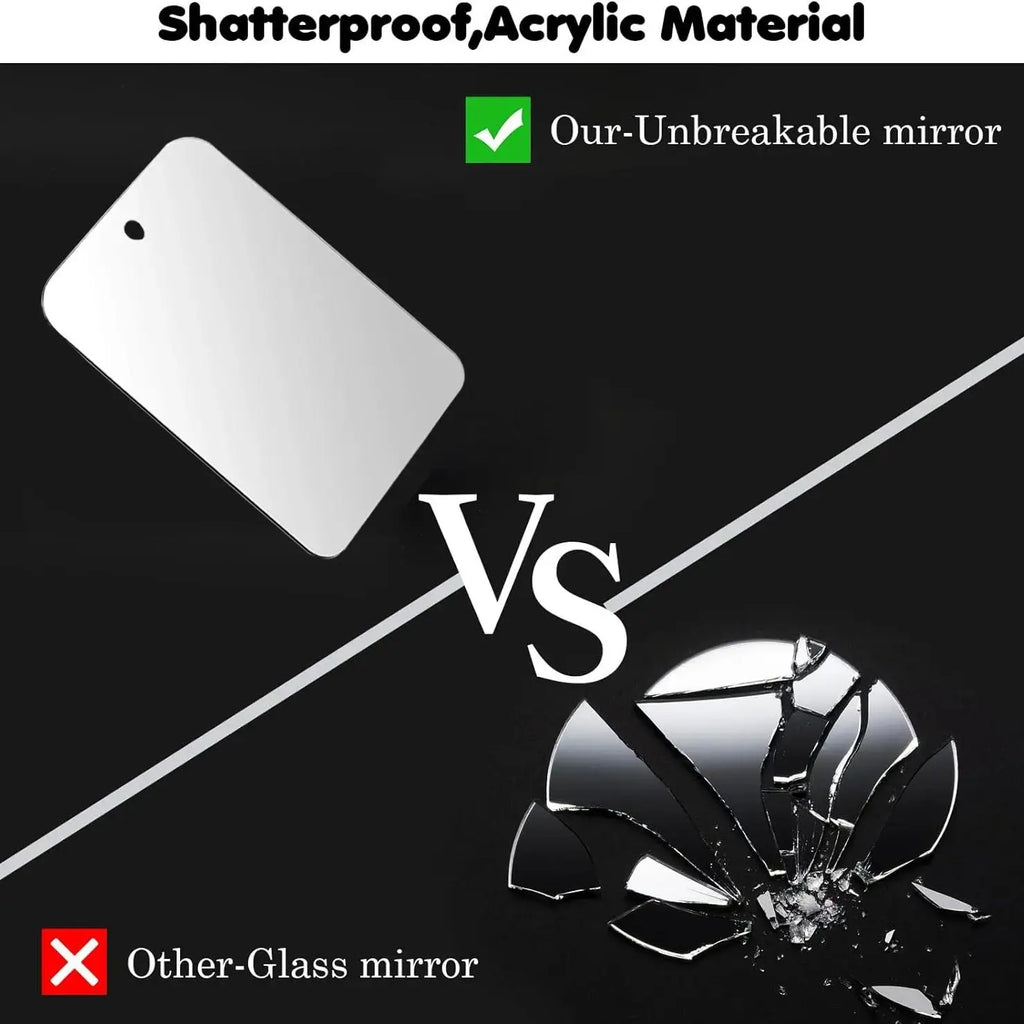 Fogless Acrylic Shower Mirror 6-Inch (15 cm) – Portable Travel Shaving & Makeup Mirror, Self-Contained Bathroom Mirror