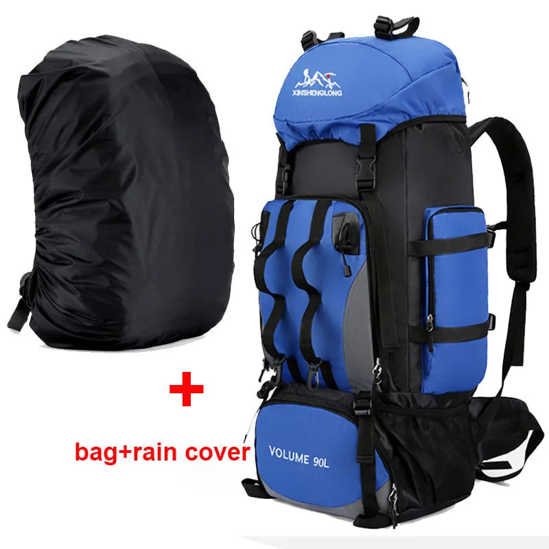 90L Waterproof Hiking Backpack - Large Capacity Trekking Rucksack for Camping & Travel (Unisex)