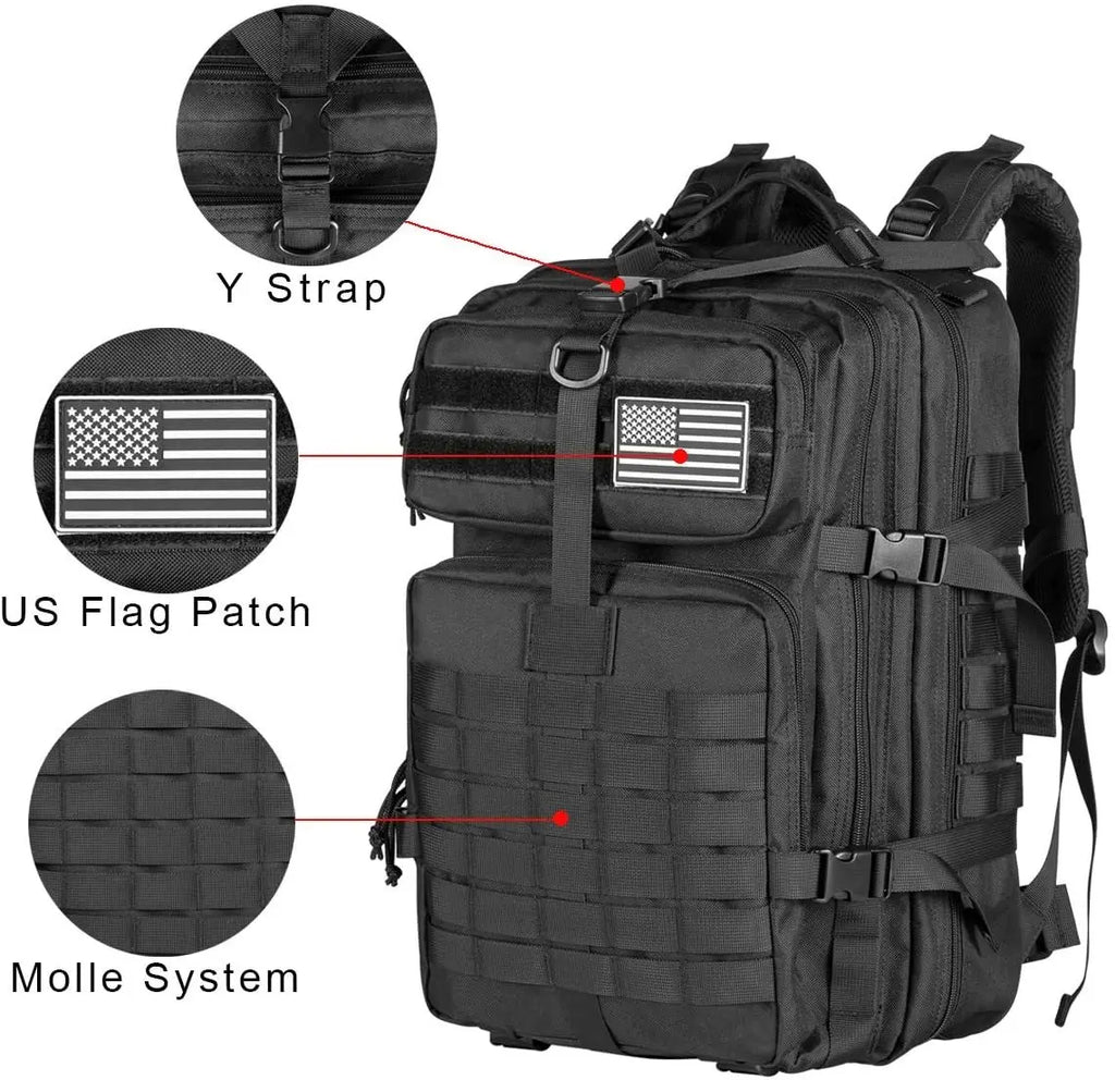 50L Tactical Backpack (≈3050 cu in) - EDC MOLLE Outdoor Travel, Trekking & Hunting Pack