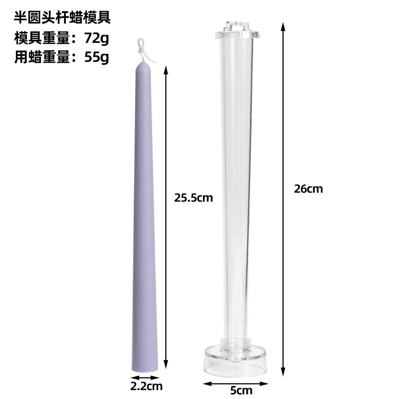 Long Pole Candle Mold 25.5/30 cm (10.0/11.8 in) Plastic DIY Peaked Column Pillar Candle Making Kit