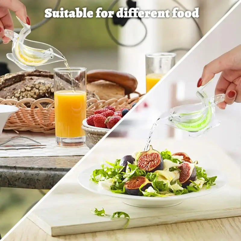 1/2/3-Pack Mini Portable Bird-Shaped Citrus Juicer – Handheld Lemon & Orange Squeezer, Transparent Acrylic