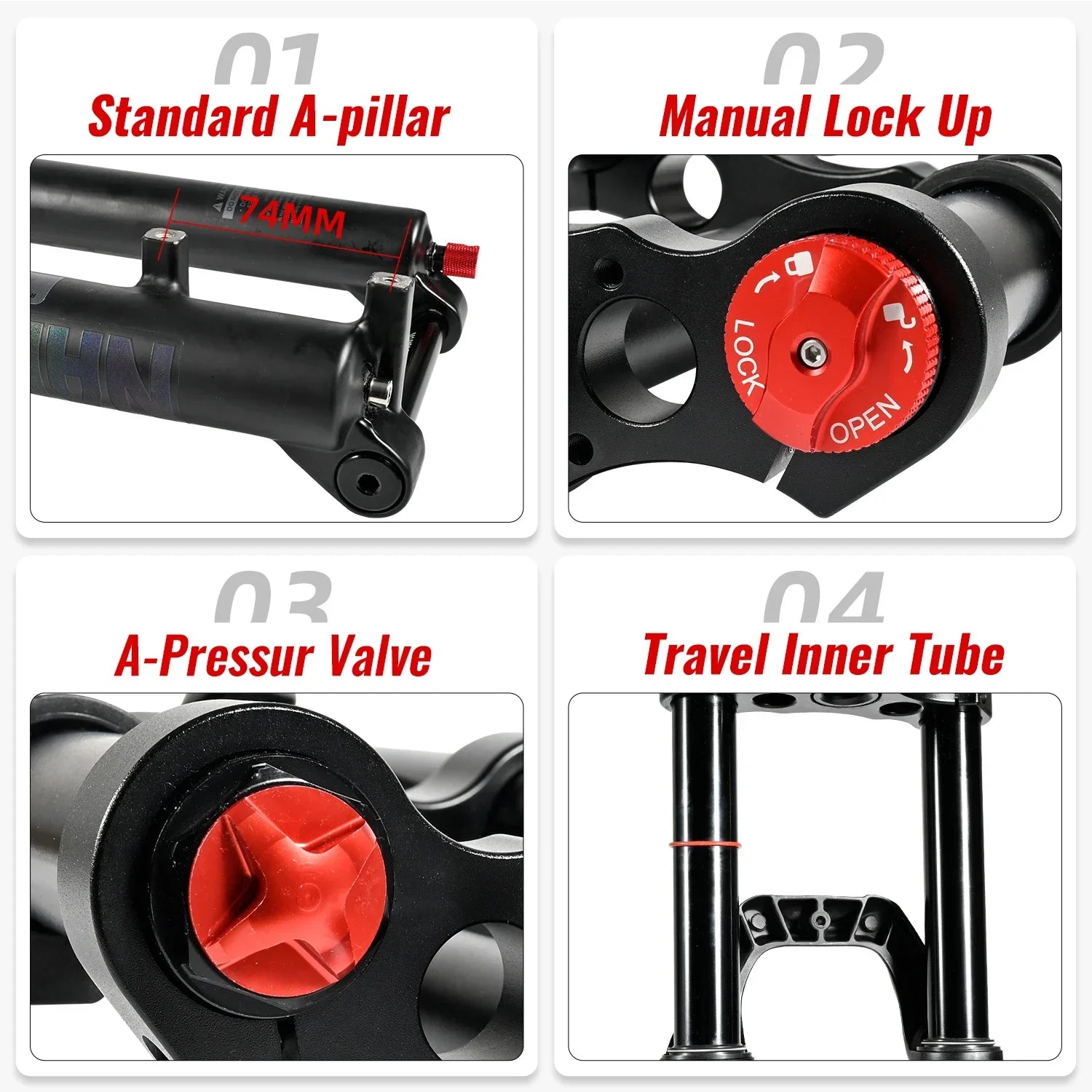 Double Crown Air Suspension Fork 150mm (5.9in) Travel for 27.5/29-inch MTB & E-Bike — Double-Shoulder, Air and Oil Damping