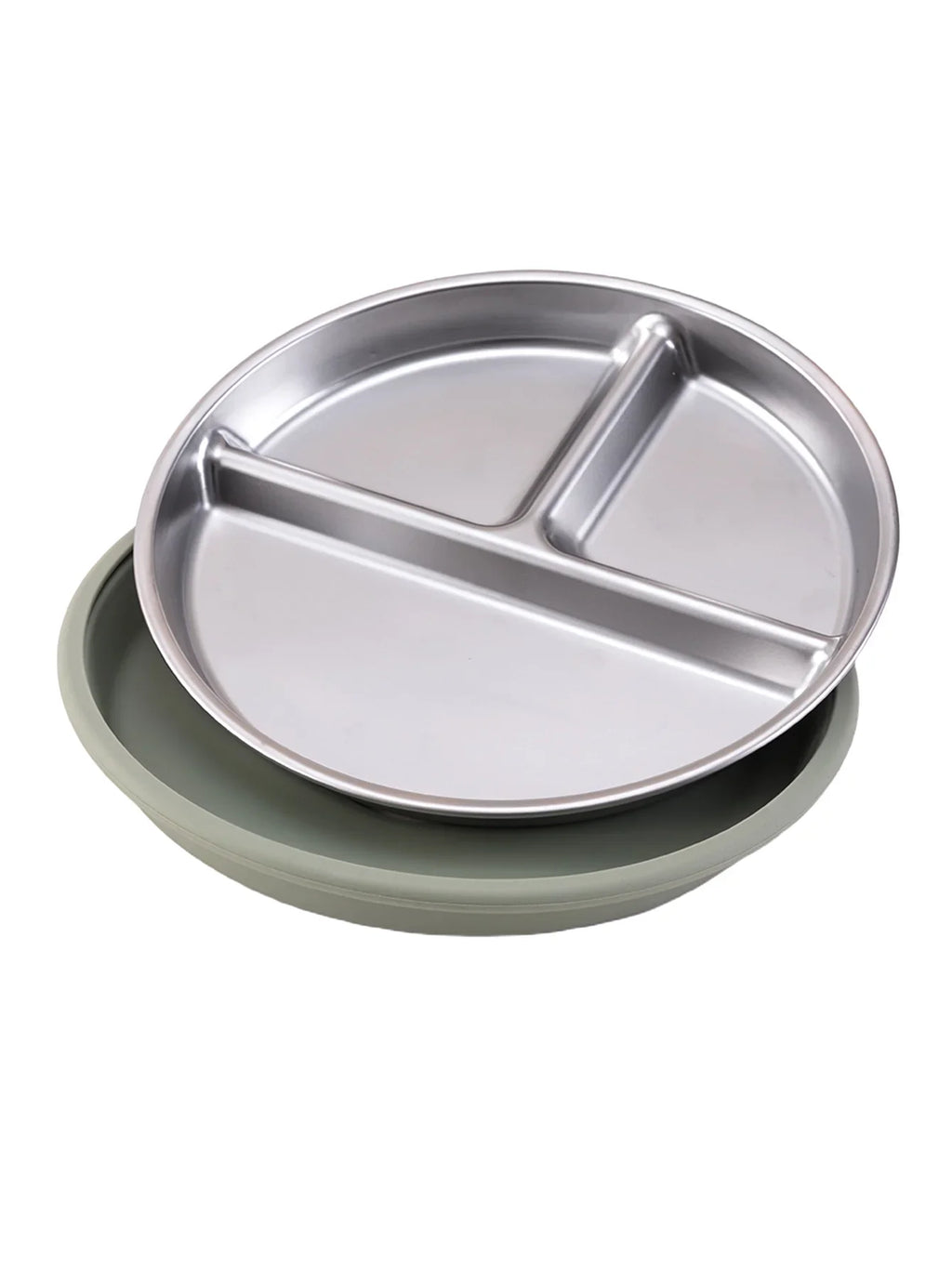 Stainless Steel Baby Plate with Detachable Suction Silicone Tray – Food-Grade Non-Slip Feeding Bowl for Infants & Toddlers