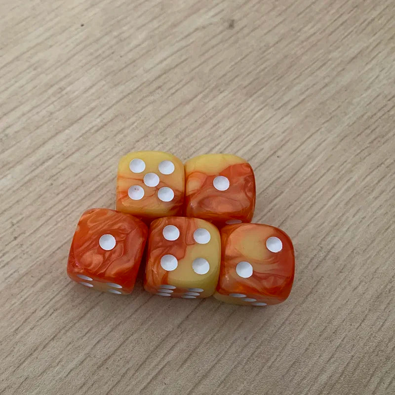 5-Piece 16mm Two-Color 6-Sided Acrylic Dice Set – Board Game & Puzzle Accessory