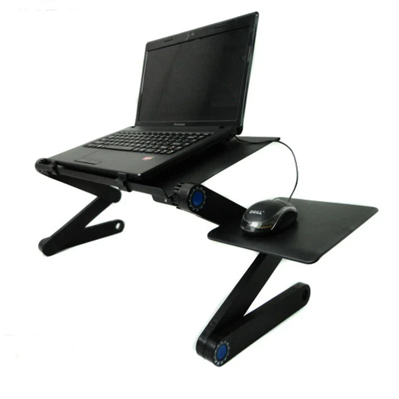 Adjustable Foldable Laptop Lap Desk 53 x 26 x 4 cm (20.9 x 10.2 x 1.6 in) - Portable Ergonomic Bed & Sofa Laptop Stand with Mouse Pad and Cooling Vents