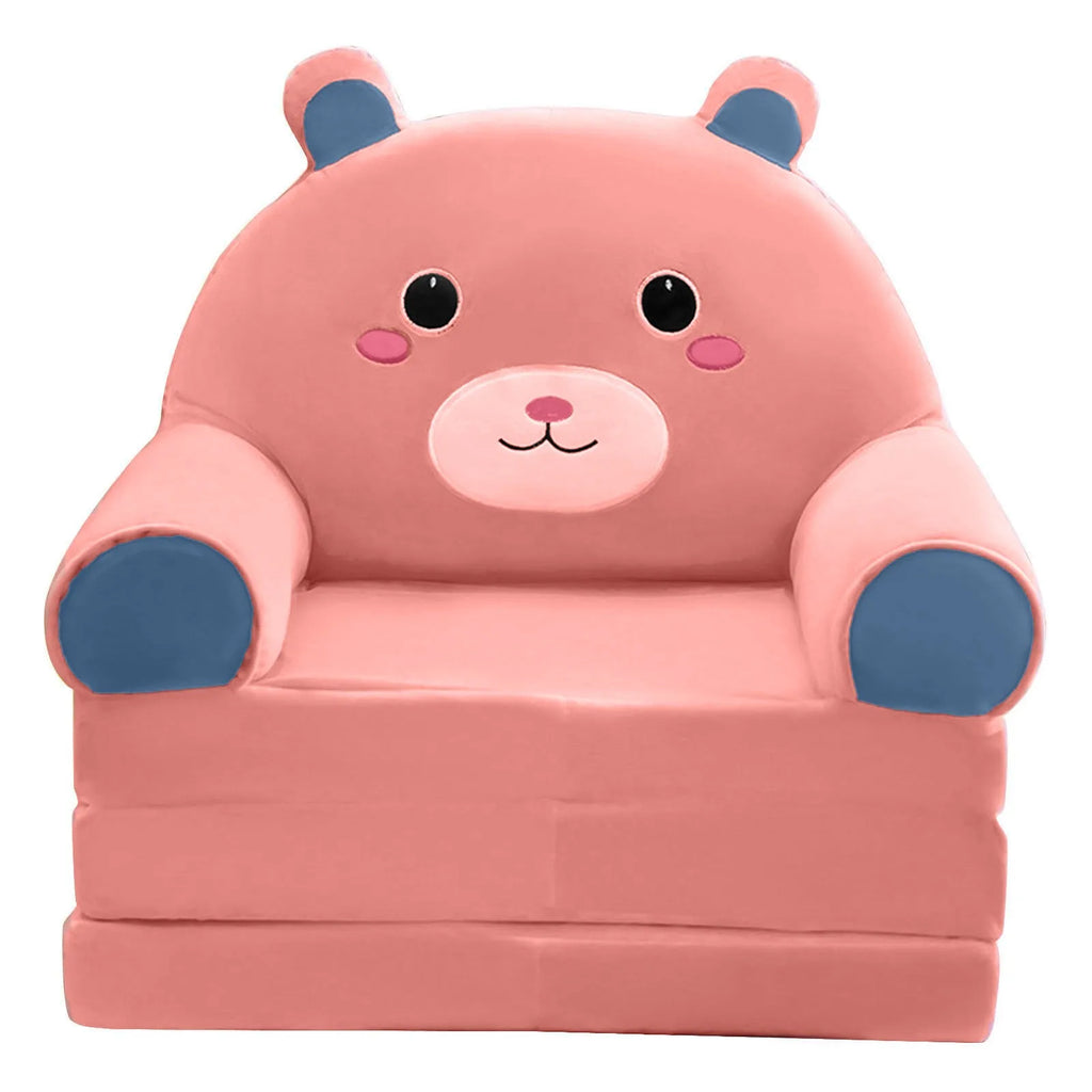 Children's 2-in-1 Foldable Plush Sofa Bed Cartoon Kids Chair & Nap Lounger