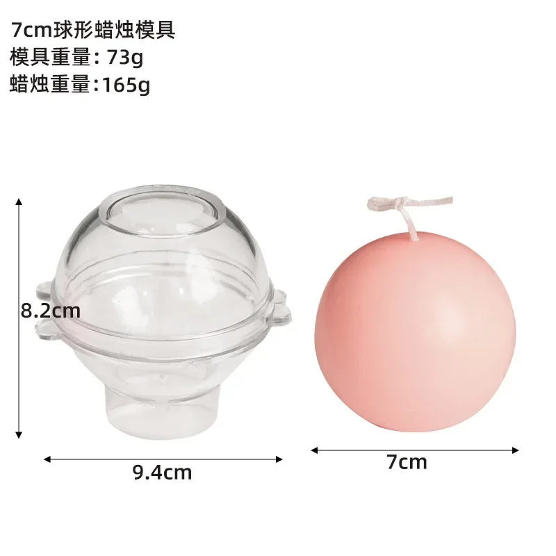 DIY Spherical Candle Mold Kit 5–10 cm (2–4 in) Acrylic Round Ball — Planet Series