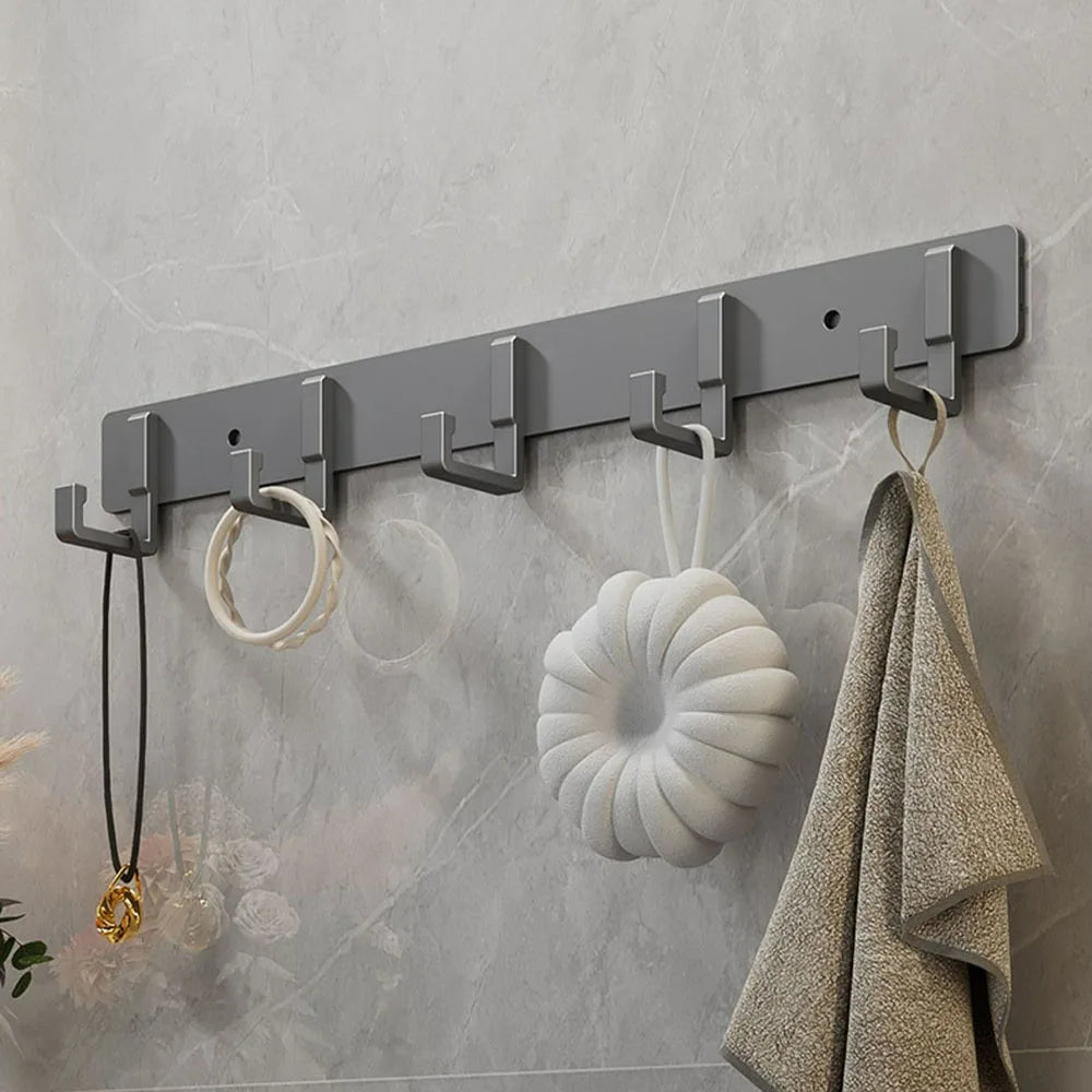 Heavy-Duty Adhesive Wall-Mounted Towel and Clothes Hook - No-Drill Stainless Steel Multi-Hook for Bathroom and Kitchen