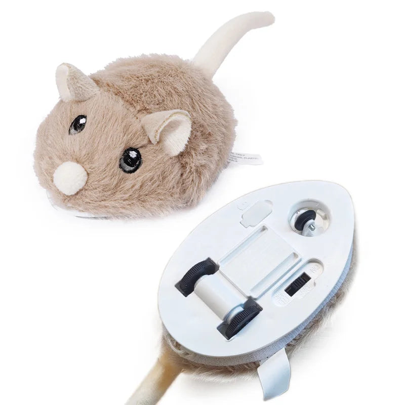 Motorized Interactive Plush Mouse Cat Toy - Fast-Moving Electronic Pet Toy for Cats