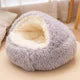 2-in-1 Plush Round Pet Bed 50 cm (19.7 in) with Removable Cover - Cozy Cat & Small Dog Sleeping Nest