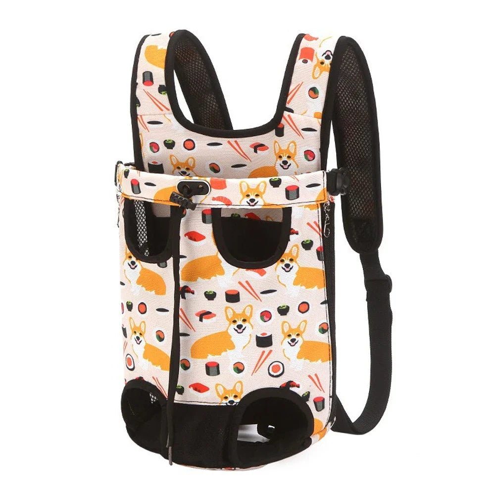 Adjustable Double-Shoulder Pet Carrier Backpack – Breathable Cat & Small Dog Travel Bag, Hands-Free Hiking Carrier