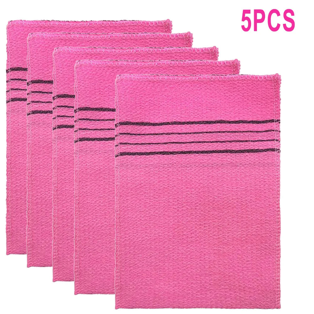 5-Pack Exfoliating Bath Washcloths — Soft Polyester-Cotton Body Scrub Cloths for Shower & Spa