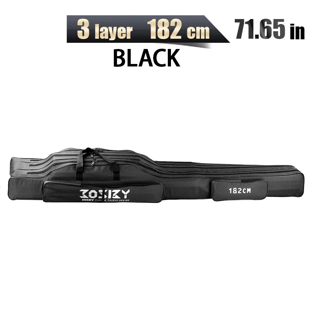 Portable Foldable Fishing Rod Bag Case - Waterproof Oxford Rod Carrier with Reel Storage, 122 / 152 / 182 cm (48 / 60 / 72 in)