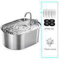3.2L (108 oz) Stainless Steel Automatic Pet Water Fountain – USB Rechargeable, Ultra-Quiet 20 dB Pump, Double Filter for Cats & Dogs, Motion Sensor