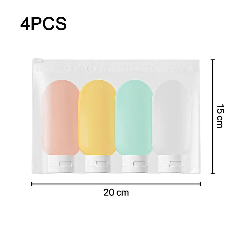 60 ml (2 fl oz) Silicone Travel Bottles Set – Refillable TSA-Friendly Travel Toiletry & Shampoo Bottles