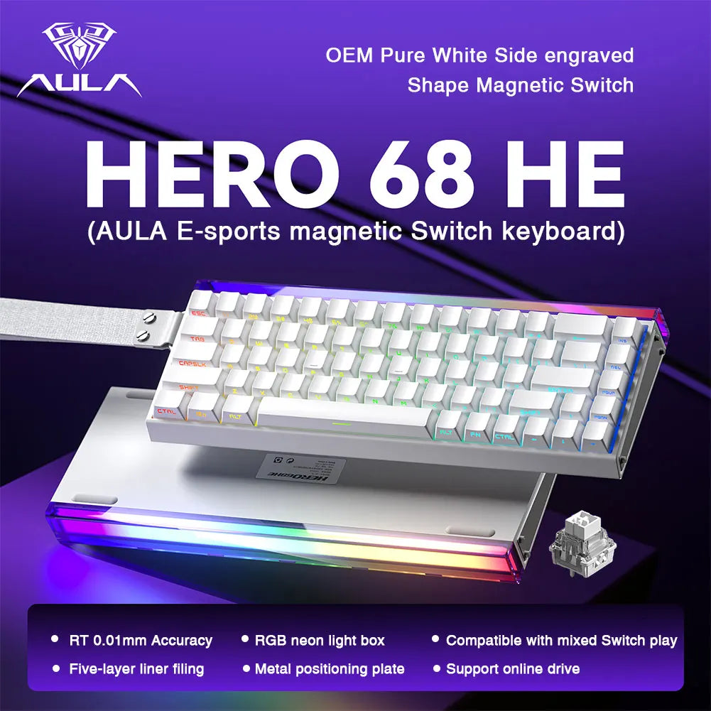 68-Key Magnetic Switch Gaming Keyboard — 8K Rapid Trigger Hot-Swap Mechanical RGB Wired