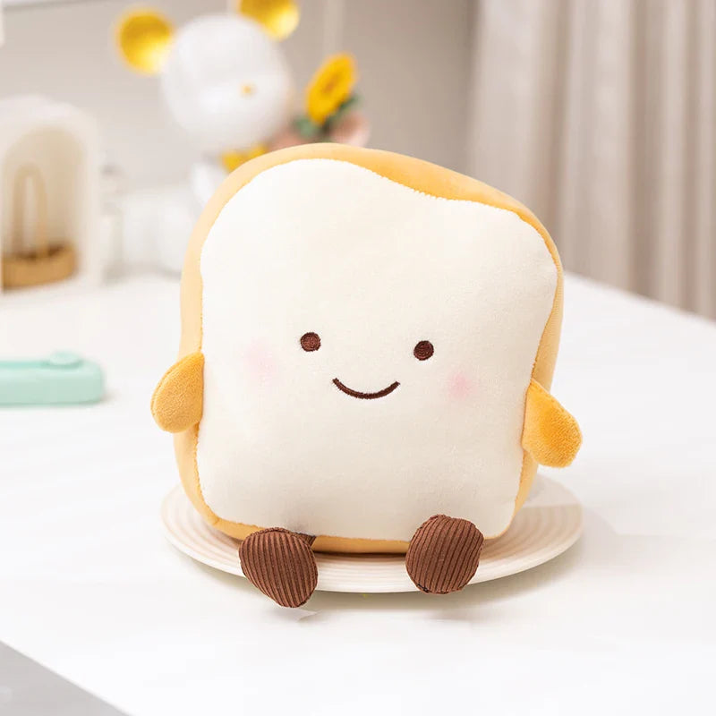 Cartoon Egg and Toast Plush Pillow Breakfast Stuffed Doll Cute Food Plush Gift