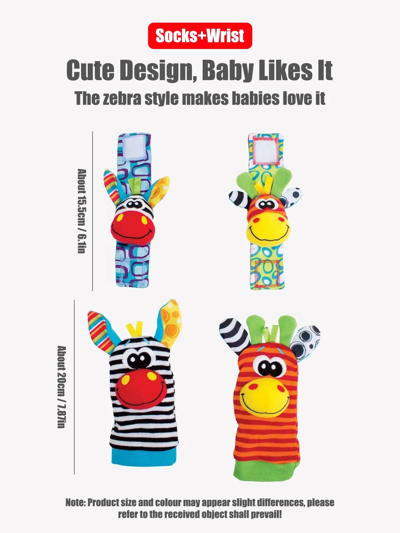 4-Pack Baby Wrist Rattle Socks – Infant Sensory Toy Socks 0-12 Months Unisex