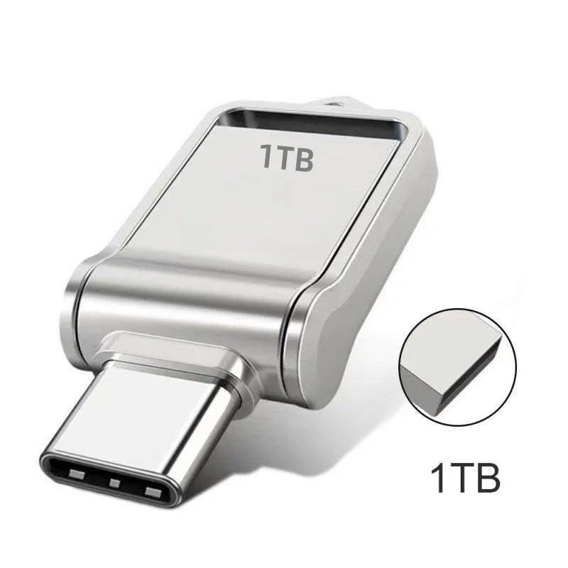 USB 3.2 Type-C Dual-Use Flash Drive Metal OTG USB-C/USB-A Thumb Drive 128GB–2TB High-Speed