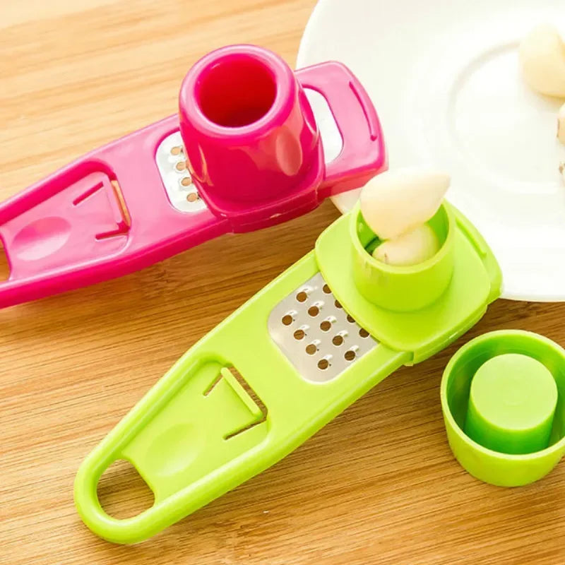 Garlic Press & Peeler — Garlic Grinder, Ginger Grater and Vegetable Slicer Kitchen Tool