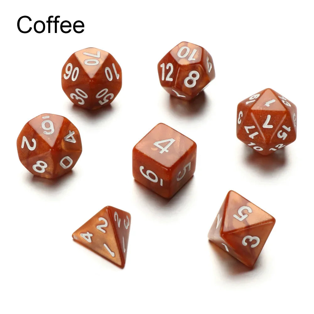 7-Piece Black Polyhedral Dice Set for D&D TRPG Tabletop RPG, Board & Card Games