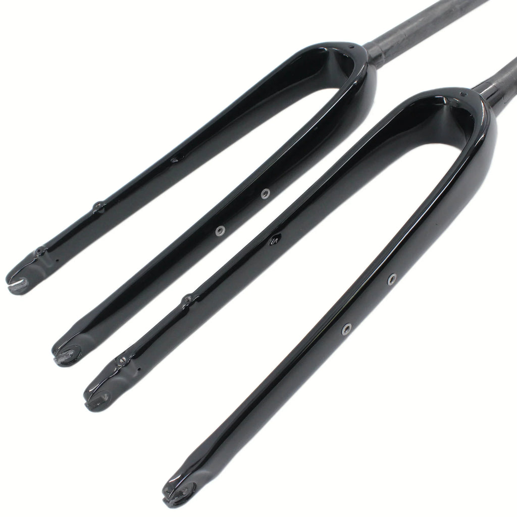 700C Full Carbon Gravel & Cyclocross Road Bike Fork — Flat Mount Disc Brake, Rack/Fender Mount, Tapered or Straight Steerer