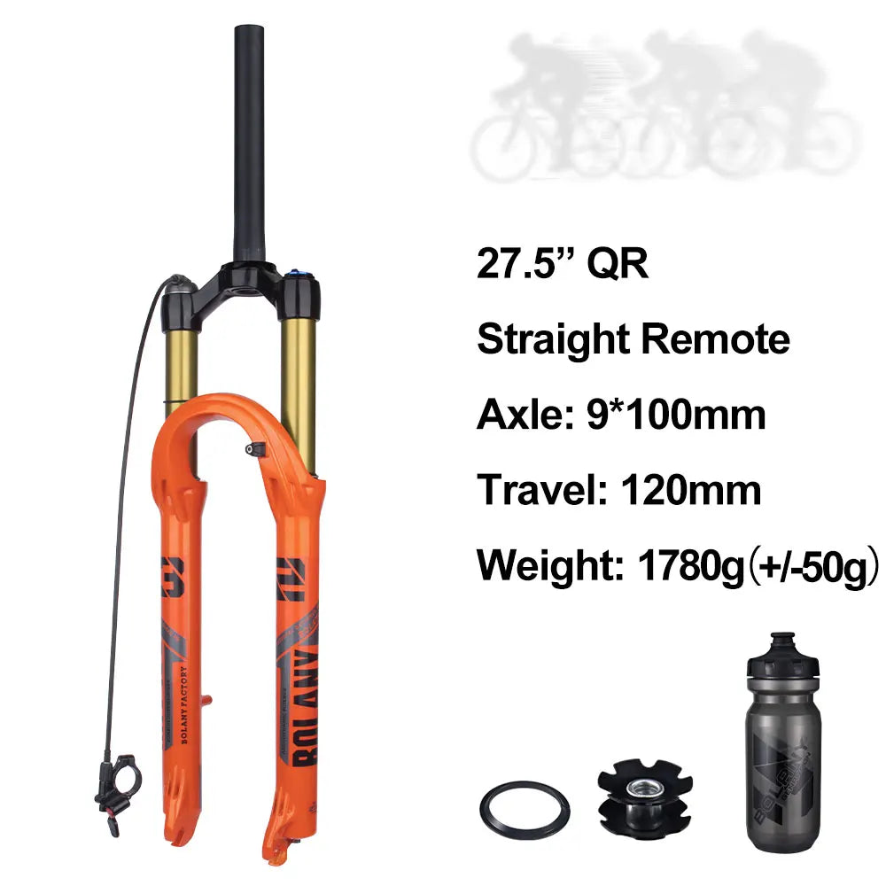120mm (4.7in) Travel Mountain Bike Air Fork 27.5/29 in, 32mm (1.26in) Stanchion Magnesium Alloy Suspension - Orange