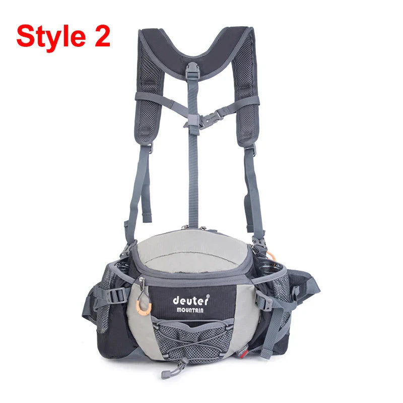 Convertible Waist Bag to Shoulder Backpack 8L - Cycling Hiking Running Camping Water Bottle Fanny Pack for Men