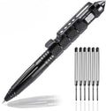 Tactical Self-Defense Pen — Emergency Glass Breaker with Tungsten Steel Tip, Aviation Aluminum Body, Includes 6 Refills