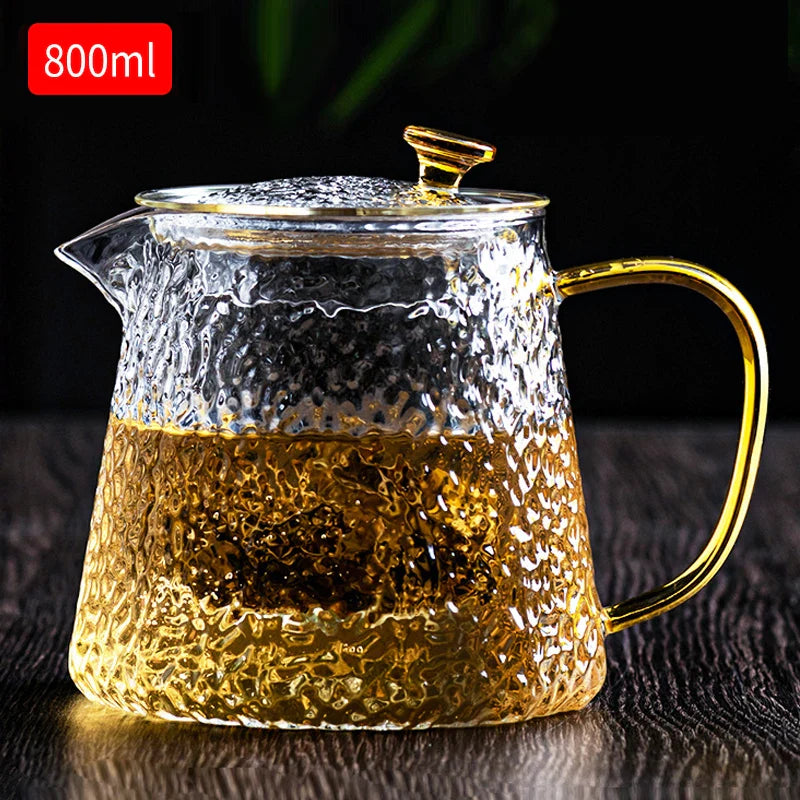 Heat-Resistant Borosilicate Glass Teapot 450 mL (15.2 oz) — Kung Fu Tea Kettle for Puer, Coffee & Office